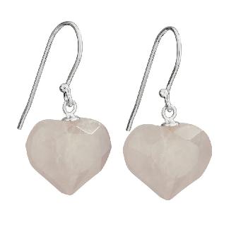 Rose Quartz Heart Earrings