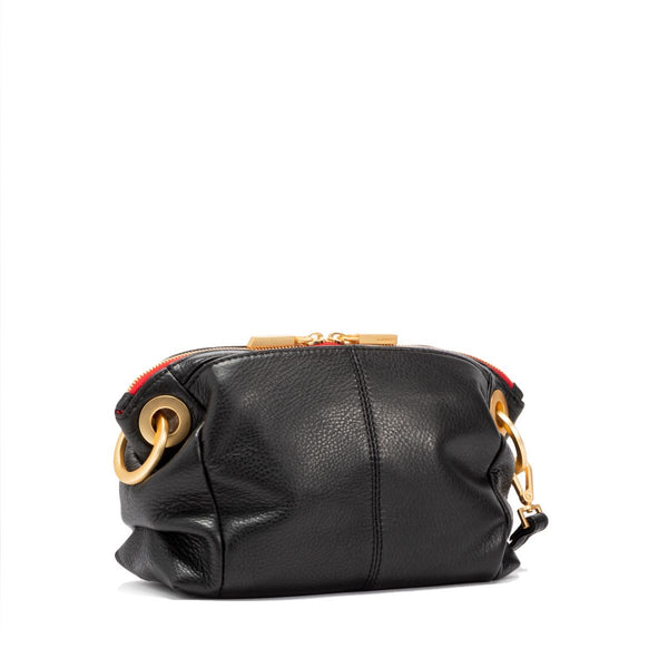 Daniel Small Crossbody Clutch Black & Gold