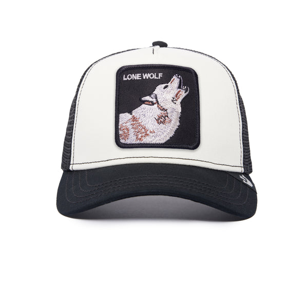 Lone Wolf Trucker Hat Black & White