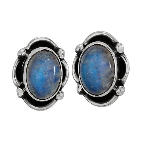 Oval Labradorite Post Earring