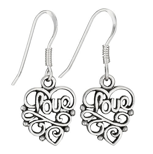 Cursive Love Scroll Earring