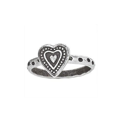 Stamped Heart Ring