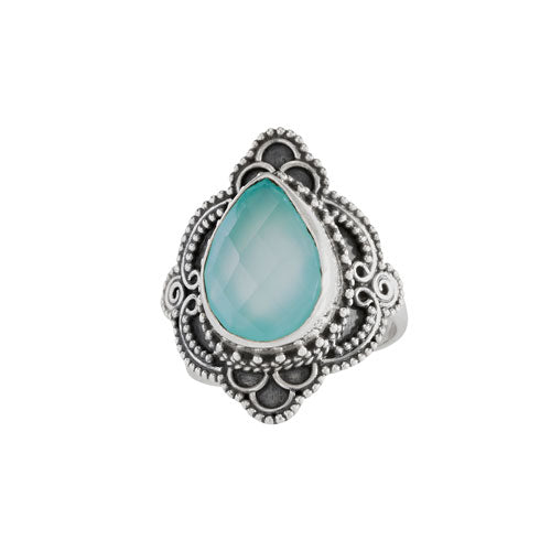 Checkered Chalcedony Ring