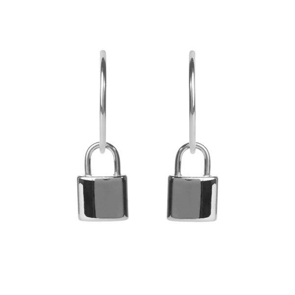 Lock Hoops - Silver