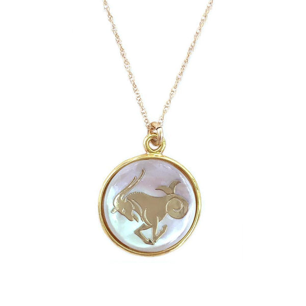 Mother of Pearl Zodiac Necklace