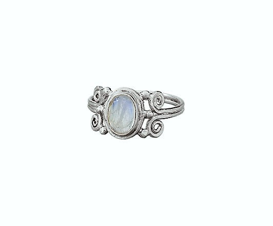 Rainbow Moon Spiral Ring